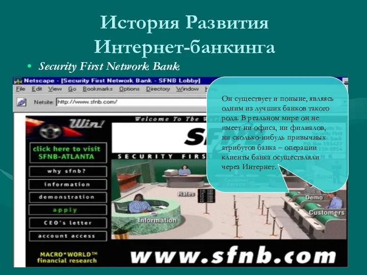 Security First Network Bank История Развития Интернет-банкинга Он существует и поныне,