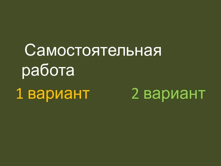 Самостоятельная работа 1 вариант 2 вариант