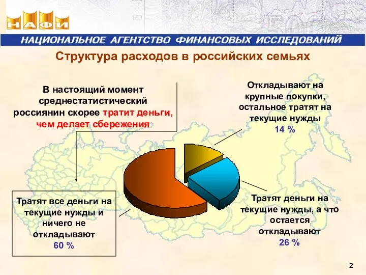 Структура расходов в российских семьях В настоящий момент среднестатистический россиянин скорее