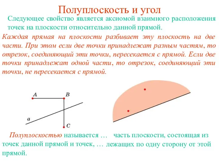 Полуплоскость и угол