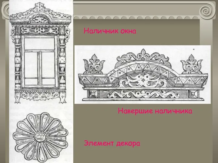 Наличник окна Навершие наличника Элемент декора