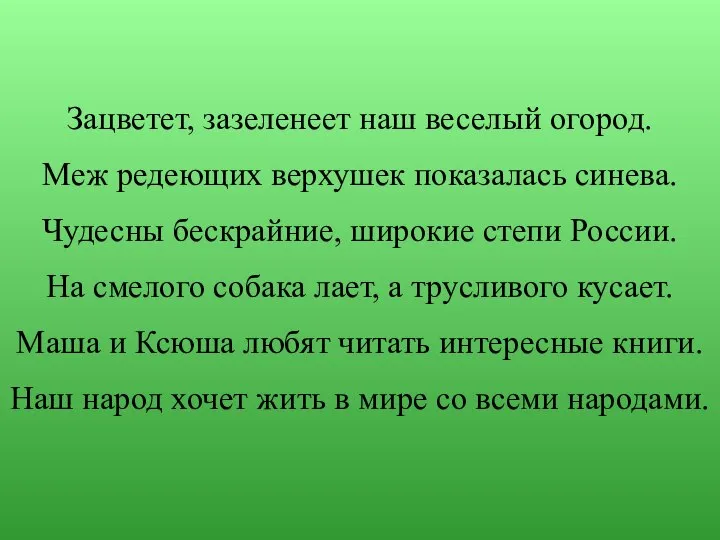 Зацветет, зазеленеет наш веселый огород. Меж редеющих верхушек показалась синева. Чудесны