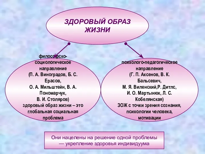 ЗДОРОВЫЙ ОБРАЗ ЖИЗНИ философско-социологическое направление (П. А. Виноградов, Б. С. Ерасов,