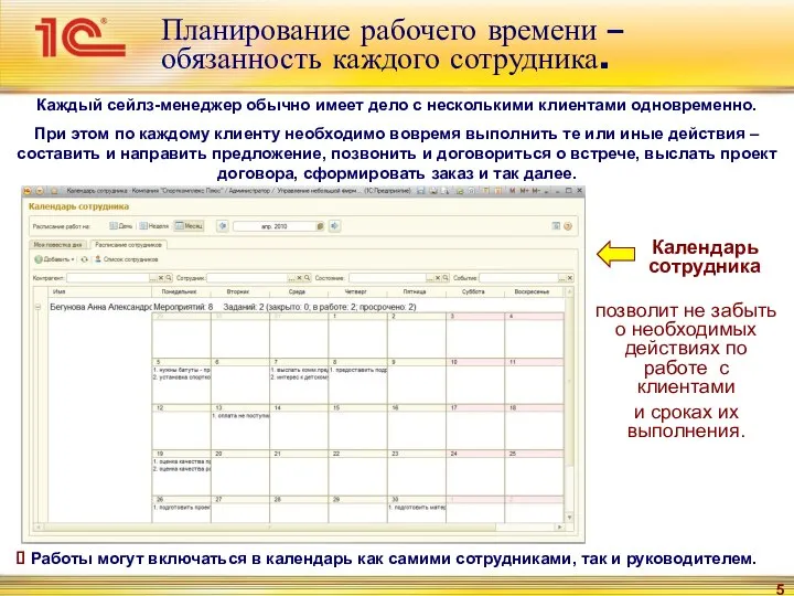 Планирование рабочего времени – обязанность каждого сотрудника. Каждый сейлз-менеджер обычно имеет