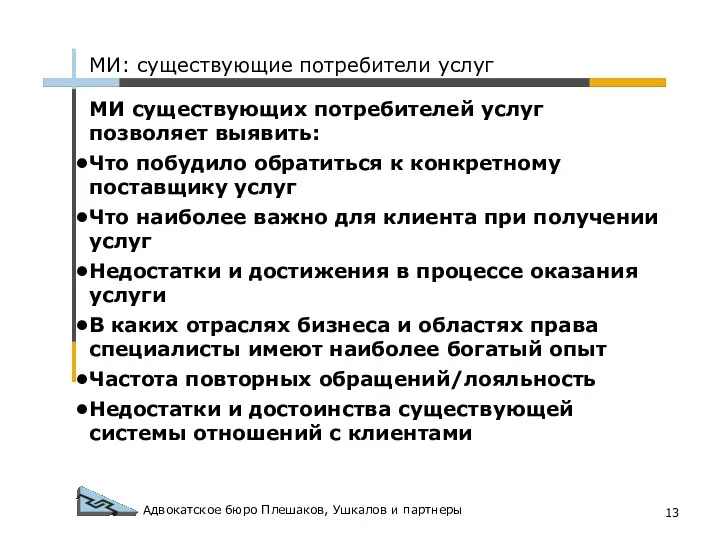 Адвокатское бюро Плешаков, Ушкалов и партнеры МИ существующих потребителей услуг позволяет