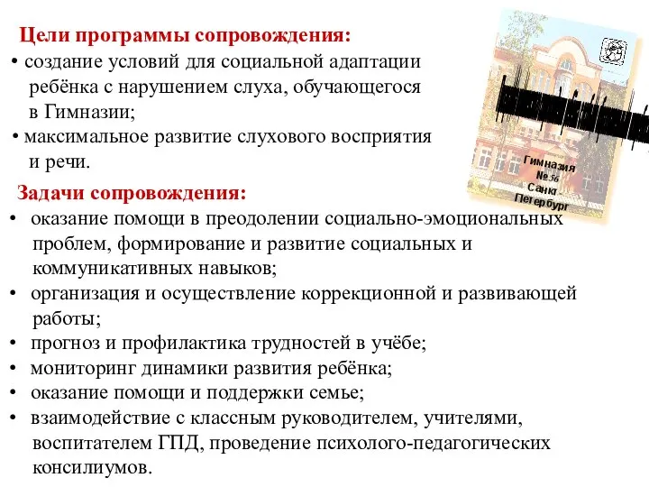 Программа комплексного сопровождения ребёнка с особыми образовательными потребностями Гимназия №56 Санкт-Петербург