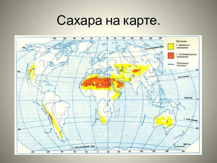 Сахара на карте.