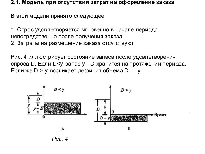 2.1. Модель при отсутствии затрат на оформление заказа В этой модели