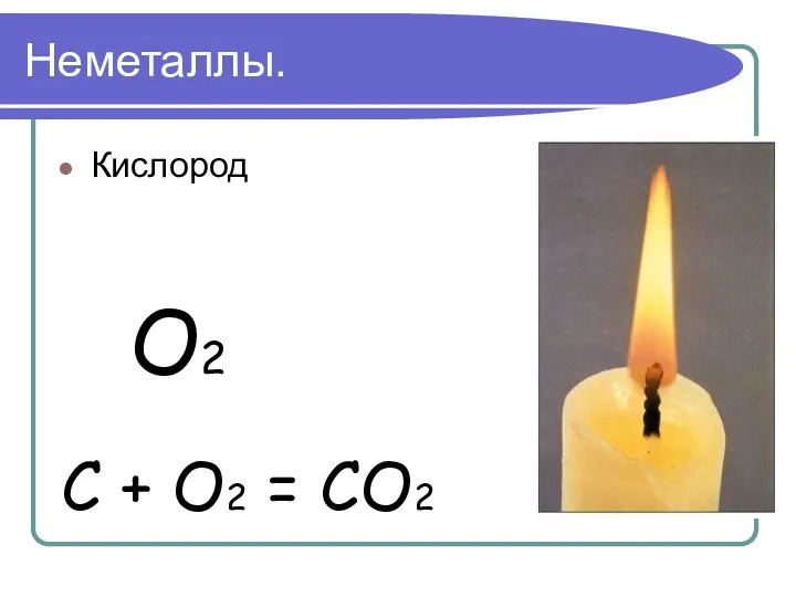 Неметаллы. Кислород O2 С + O2 = CO2