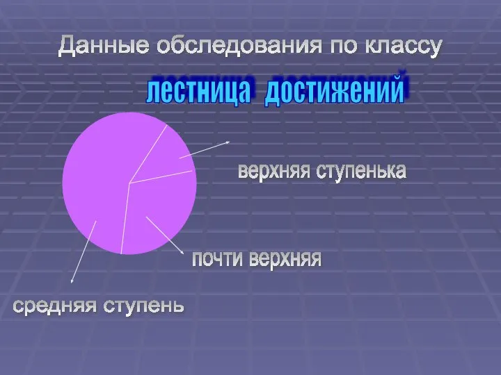 Данные обследования по классу средняя ступень почти верхняя верхняя ступенька лестница достижений