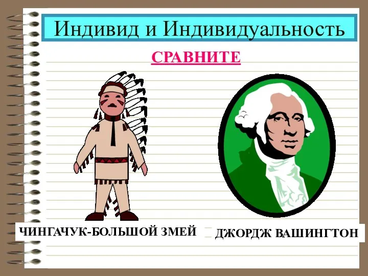 Индивид и Индивидуальность СРАВНИТЕ ЧИНГАЧУК-БОЛЬШОЙ ЗМЕЙ ДЖОРДЖ ВАШИНГТОН