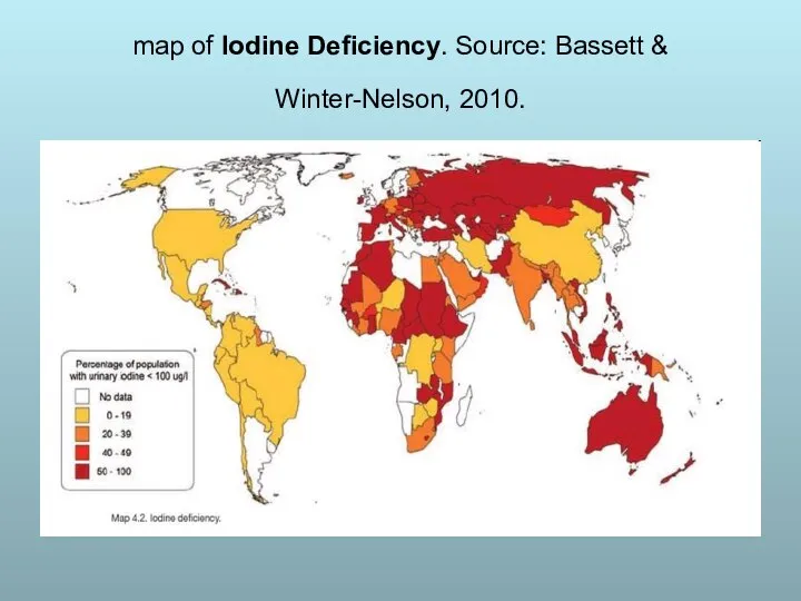map of Iodine Deficiency. Source: Bassett & Winter-Nelson, 2010.