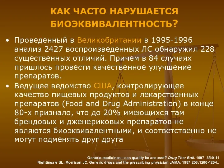 Проведенный в Великобритании в 1995-1996 анализ 2427 воспроизведенных ЛС обнаружил 228