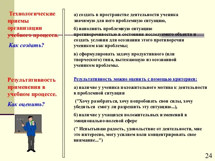 а) создать в пространстве деятельности ученика значимую для него проблемную ситуацию,