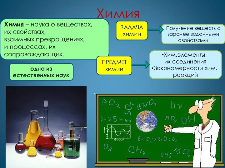 Химия * Химия – наука о веществах, их свойствах, взаимных превращениях,