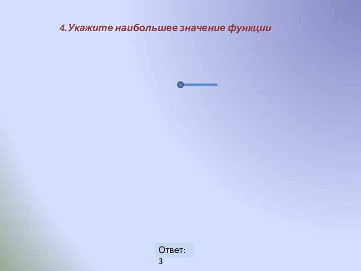 4.Укажите наибольшее значение функции Ответ: 3