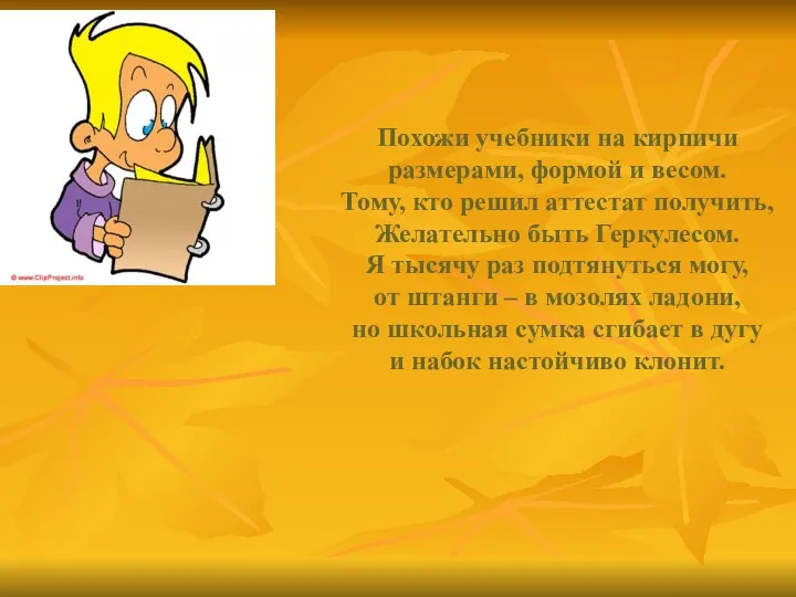 Похожи учебники на кирпичи размерами, формой и весом. Тому, кто решил