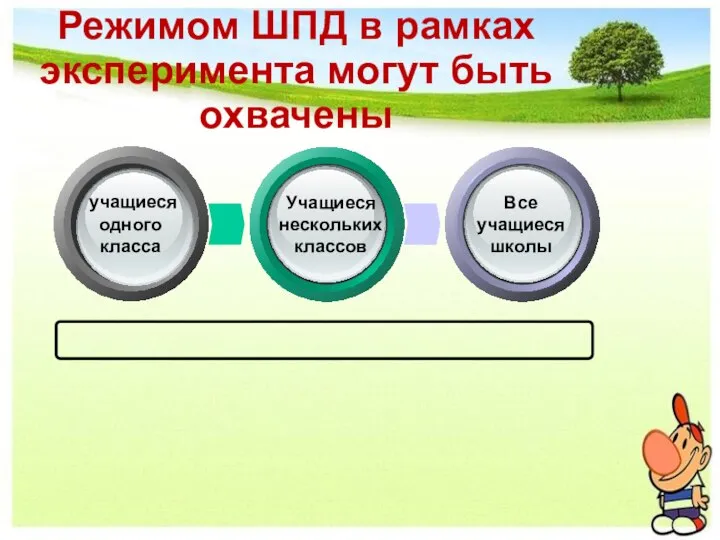 Режимом ШПД в рамках эксперимента могут быть охвачены учащиеся одного класса