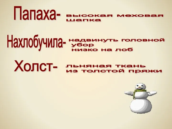 Папаха- Нахлобучила- Холст- высокая меховая шапка надвинуть головной убор низко на