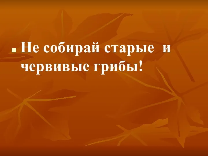 Не собирай старые и червивые грибы!