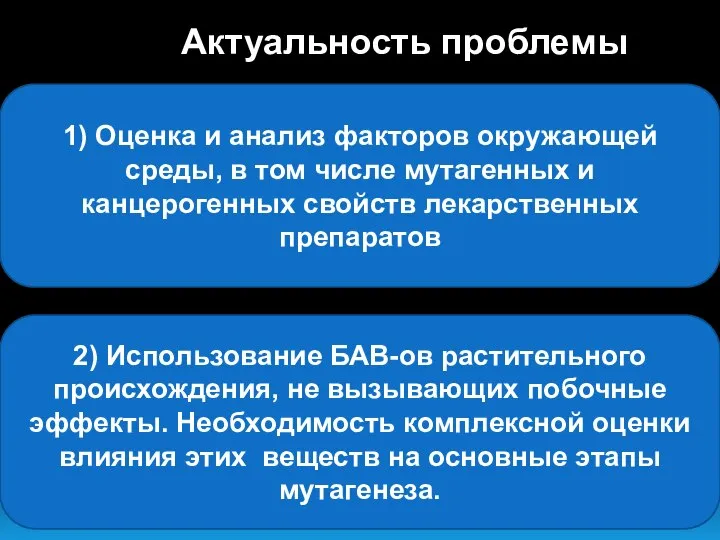 1) Оценка и анализ факторов окружающей среды, в том числе мутагенных