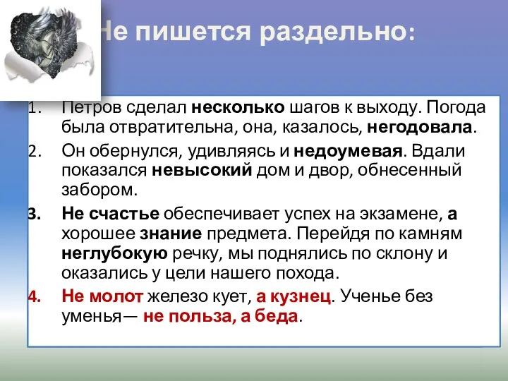 Петров сделал (не)сколько шагов к выходу. Погода была отвратительна, она, казалось,