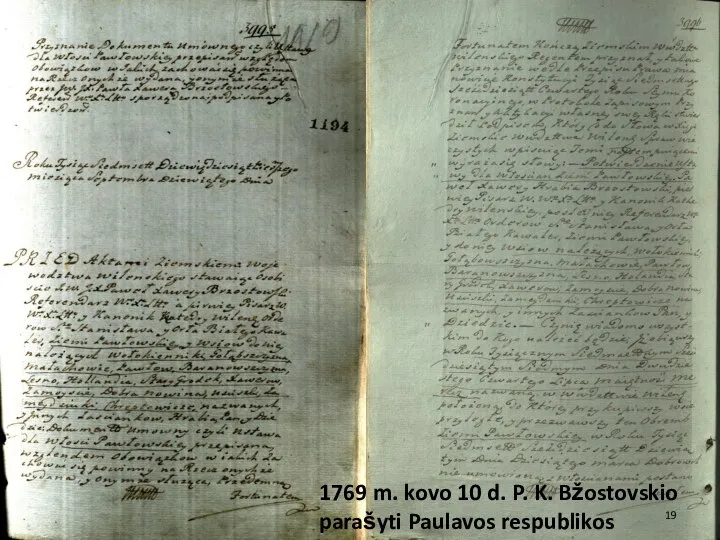 1769 m. kovo 10 d. P. K. Bžostovskio parašyti Paulavos respublikos nuostatai