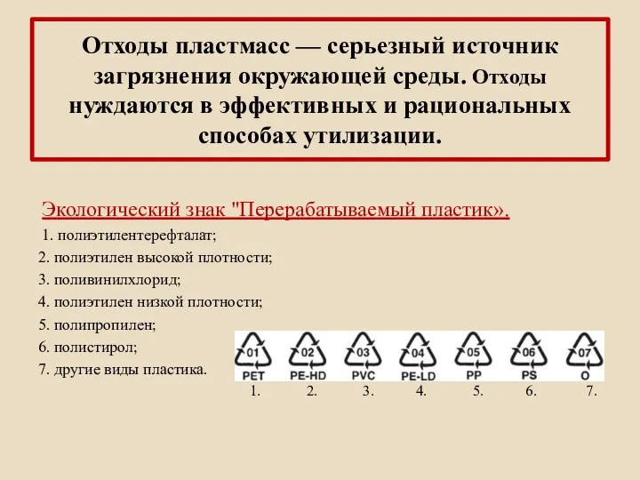 Отходы пластмасс — серьезный источник загрязнения окружающей среды. Отходы нуждаются в