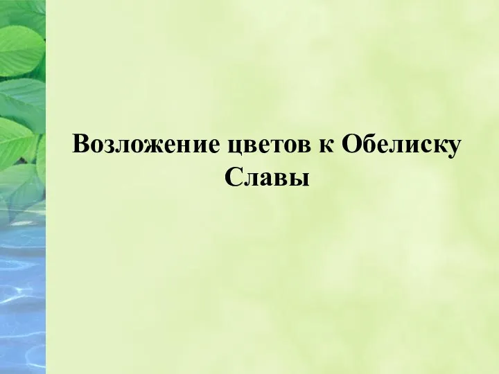 Возложение цветов к Обелиску Славы