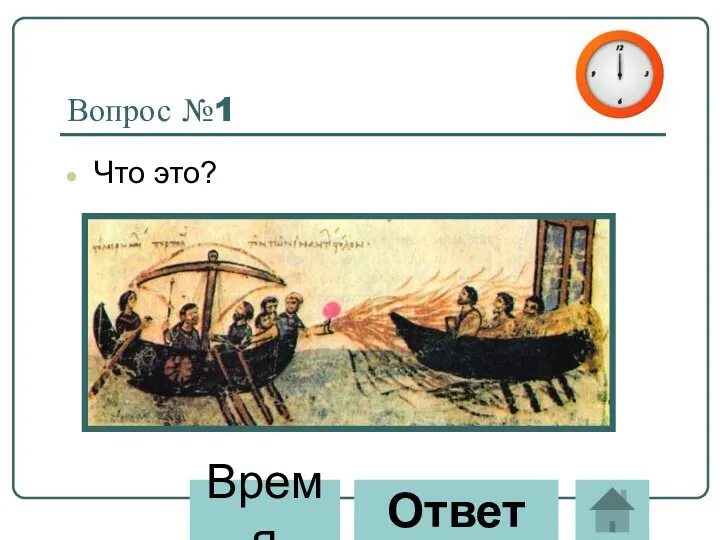 Вопрос №1 Что это? Время Ответ