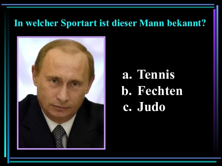 Tennis Fechten Judo In welcher Sportart ist dieser Mann bekannt?