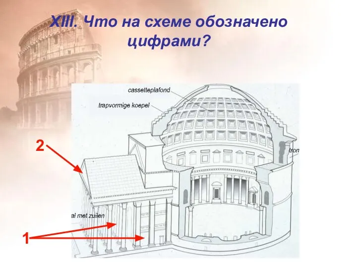 XIII. Что на схеме обозначено цифрами? 1 2