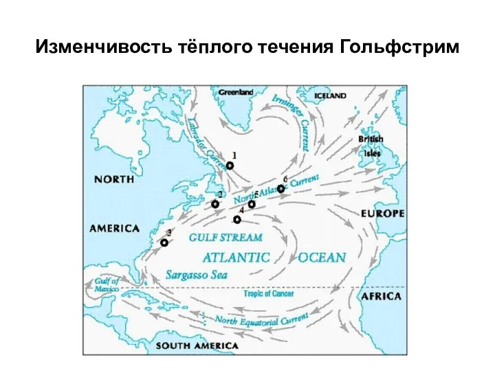 Изменчивость тёплого течения Гольфстрим