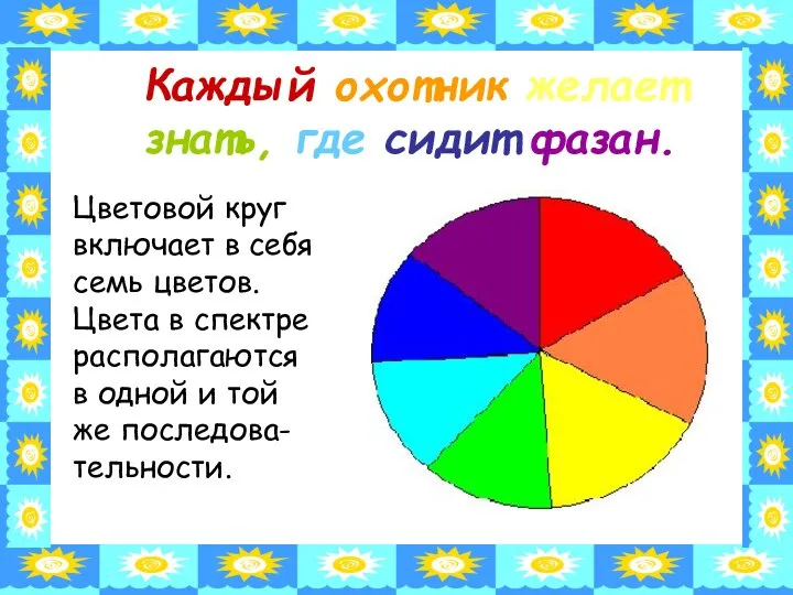 Каждый охотник желает знать, где сидит фазан. Цветовой круг включает в