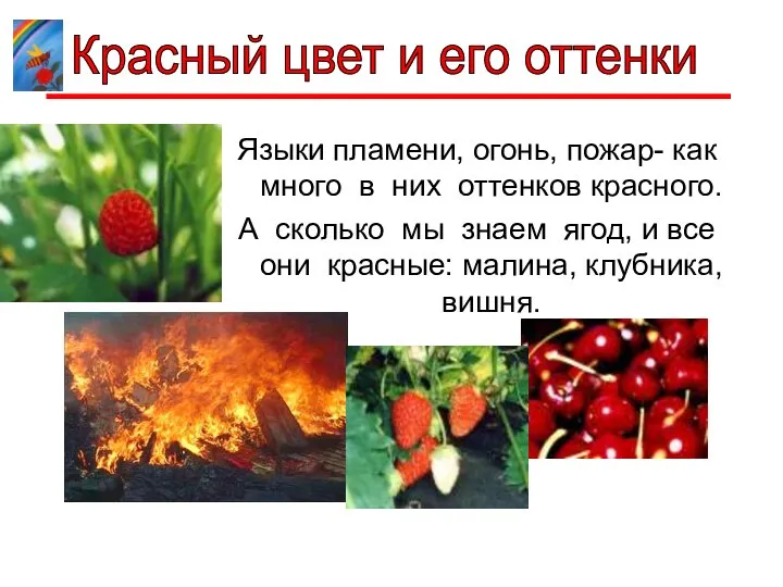 Языки пламени, огонь, пожар- как много в них оттенков красного. А