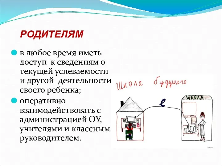 РОДИТЕЛЯМ в любое время иметь доступ к сведениям о текущей успеваемости