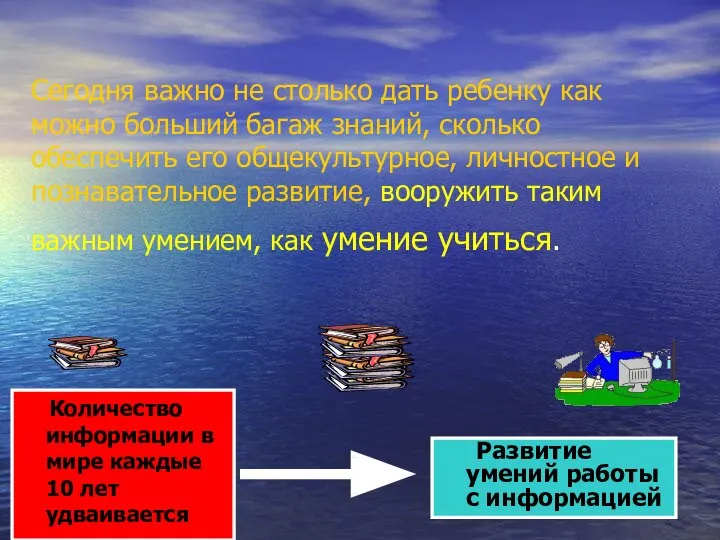 Сегодня важно не столько дать ребенку как можно больший багаж знаний,