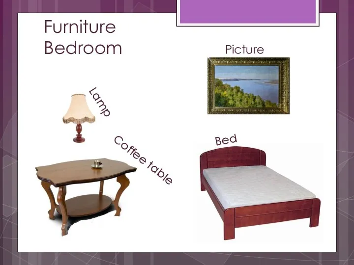 Furniture Bedroom Bed Lamp Coffee table Picture