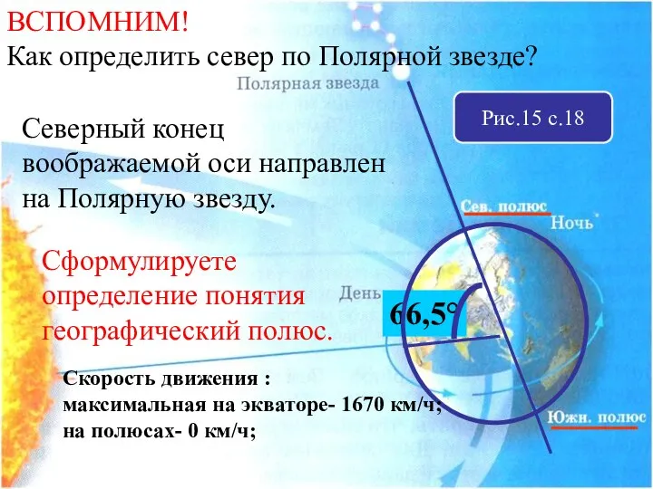 ВСПОМНИМ! Как определить север по Полярной звезде? Северный конец воображаемой оси