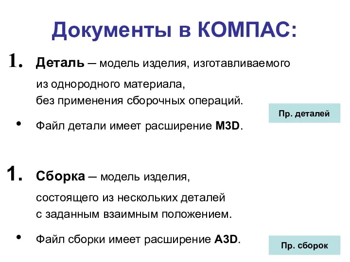 Документы в КОМПАС: Деталь ─ модель изделия, изготавливаемого из однородного материала,