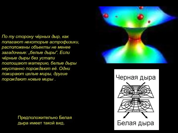 По ту сторону чёрных дыр, как полагают некоторые астрофизики, расположены объекты