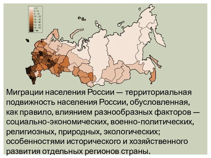 Миграции населения России — территориальная подвижность населения России, обусловленная, как правило,