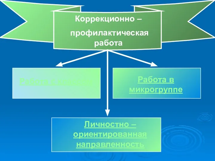 Коррекционно – профилактическая работа Работа с классом Работа в микрогруппе Личностно – ориентированная направленность