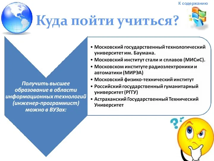 Куда пойти учиться?