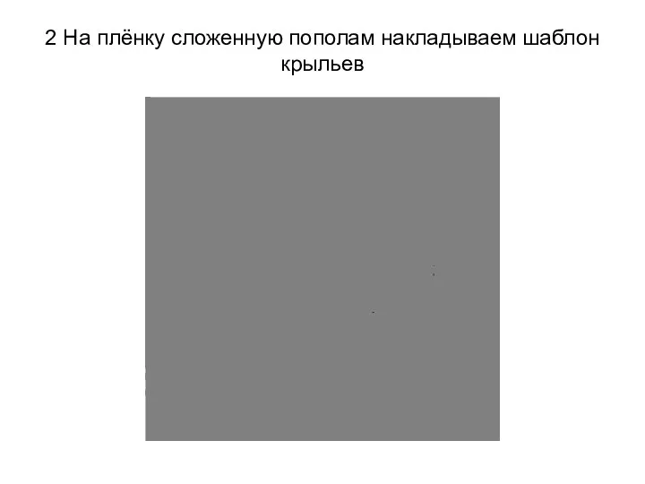 2 На плёнку сложенную пополам накладываем шаблон крыльев