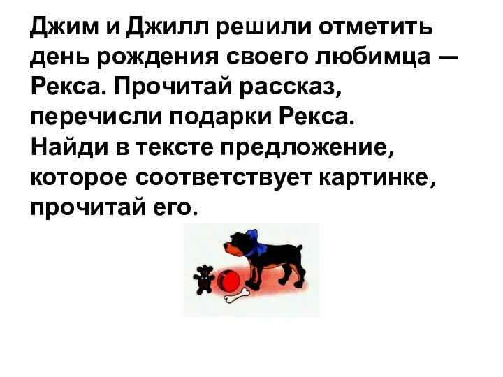 Джим и Джилл решили отметить день рождения своего любимца — Рекса.