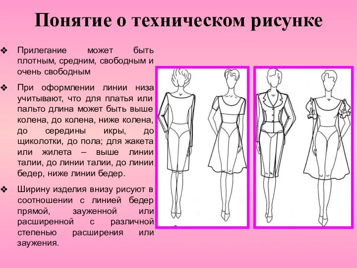 Понятие о техническом рисунке Прилегание может быть плотным, средним, свободным и