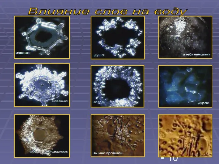 Влияние слов на воду