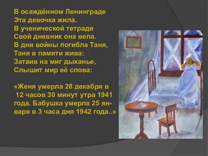 В осаждённом Ленинграде Эта девочка жила. В ученической тетради Свой дневник