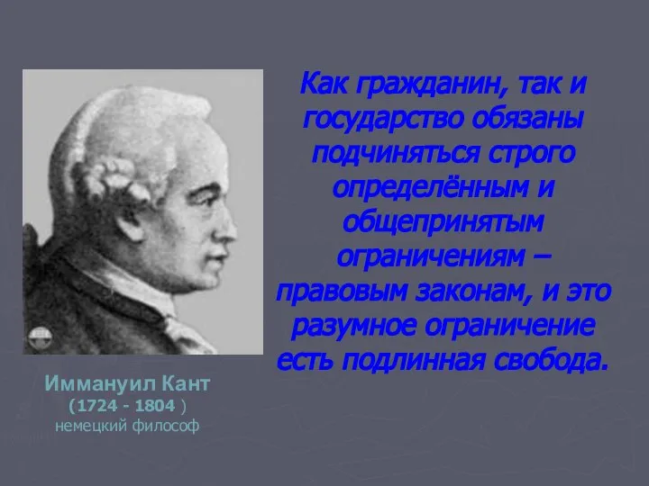 Как гражданин, так и государство обязаны подчиняться строго определённым и общепринятым